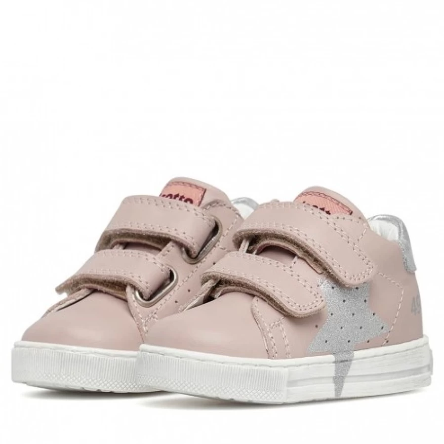 FALCOTTO Salazar VL Leather Sneakers for Women - Powder Pink & Silver Comfortable Casual Shoes