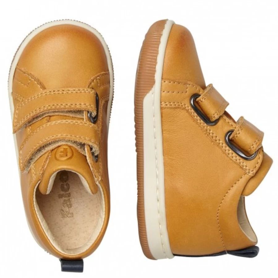 FALCOTTO Haley VL Leather Sneakers for Kids - Pumpkin & Navy Colorway - Comfortable Casual Shoes