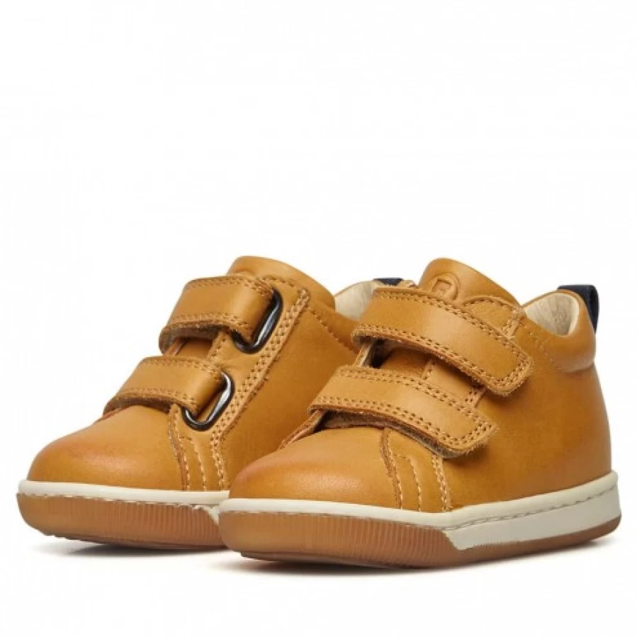 FALCOTTO Haley VL Leather Sneakers for Kids - Pumpkin & Navy Colorway - Comfortable Casual Shoes