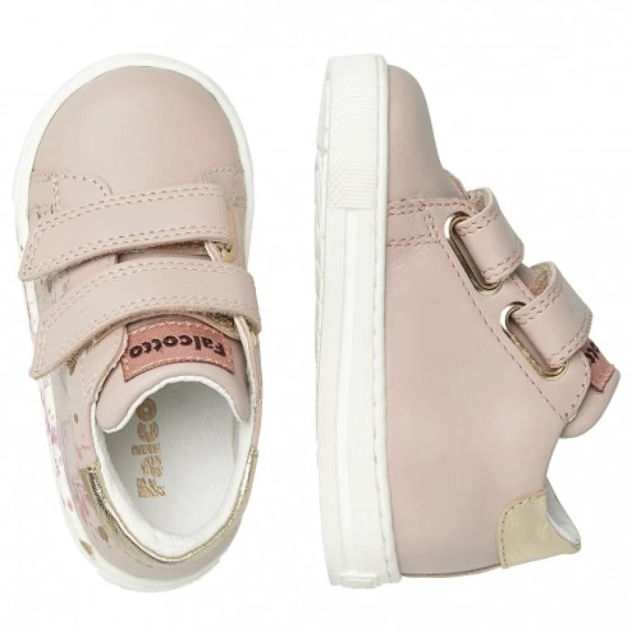 FALCOTTO Lacus VL Leather Sneakers for Women - Powder Pink & Platinum White Comfortable Casual Shoes