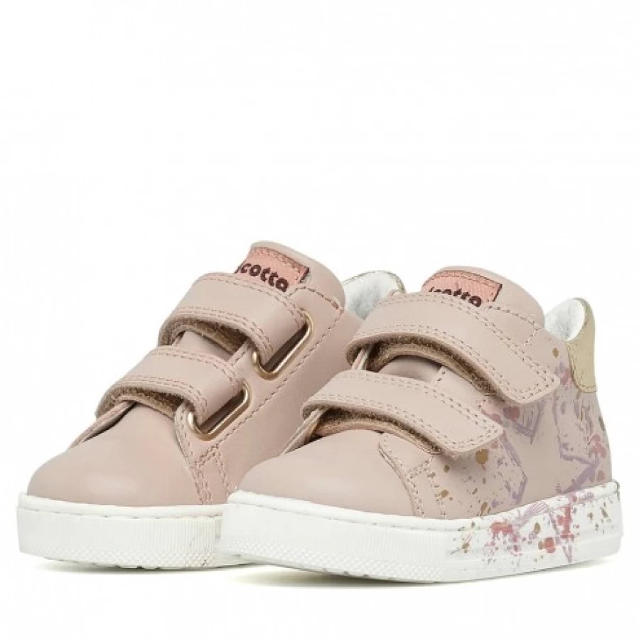 FALCOTTO Lacus VL Leather Sneakers for Women - Powder Pink & Platinum White Comfortable Casual Shoes