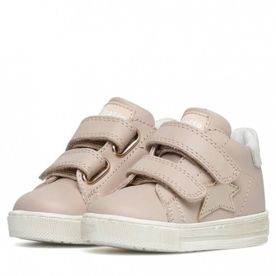 FALCOTTO Sasha VL Powder Pink Leather Sneakers for Women - Comfortable & Stylish Casual Shoes