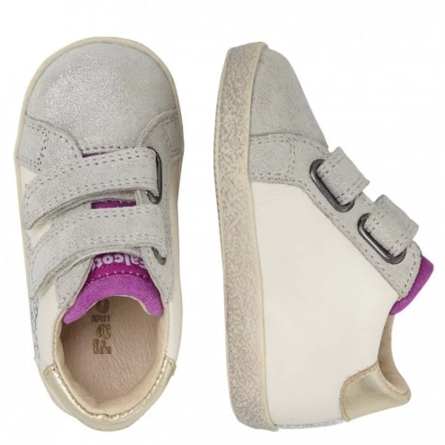 FALCOTTO Alnoite High VL Leather Suede Sneakers in Silver and Milk for Men/Women