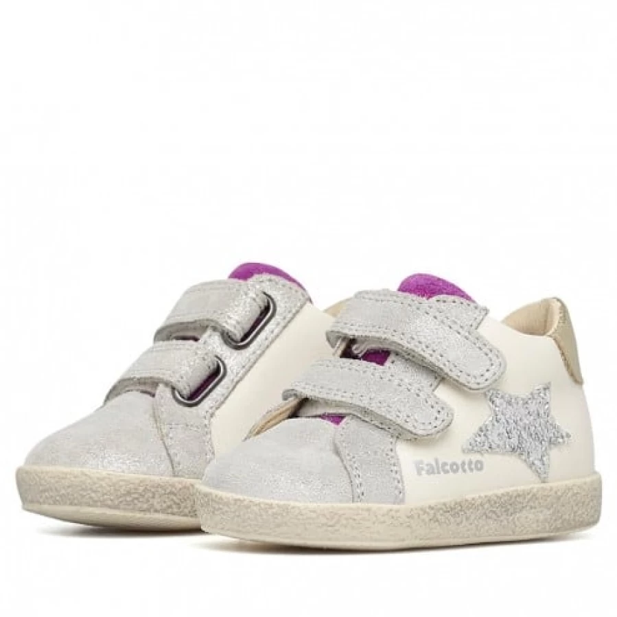 FALCOTTO Alnoite High VL Leather Suede Sneakers in Silver and Milk for Men/Women