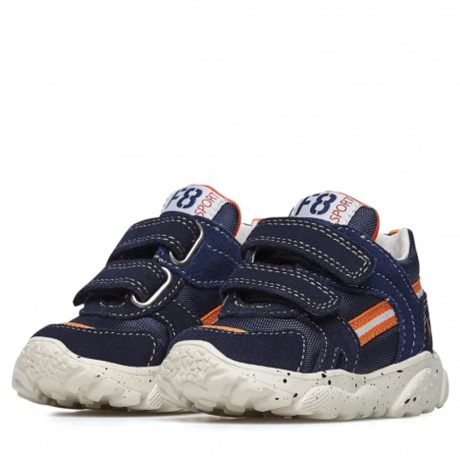 FALCOTTO Navy Suede Sneakers for Men - Lightweight Technical Fabric Shoes - Amantea Stripe VL Design