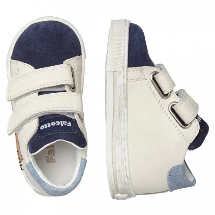 FALCOTTO Filisi VL Navy-Milk Leather Suede Sneakers for Men Women Comfortable Casual Shoes