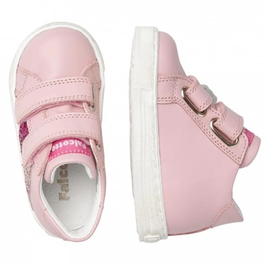 FALCOTTO Betzi VL Pink Leather Sneakers for Kids - Comfortable & Stylish