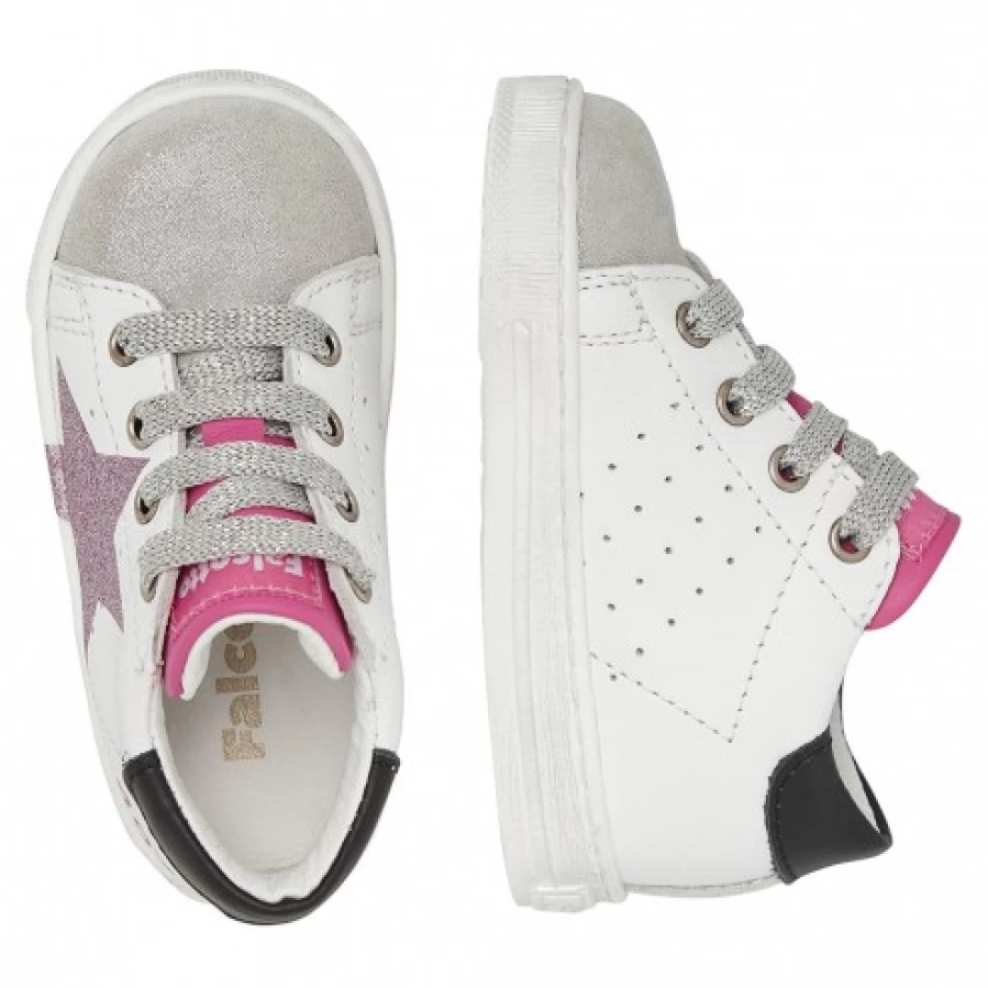 FALCOTTO Salazar White Silver Purple Leather Suede Sneakers for Men Women