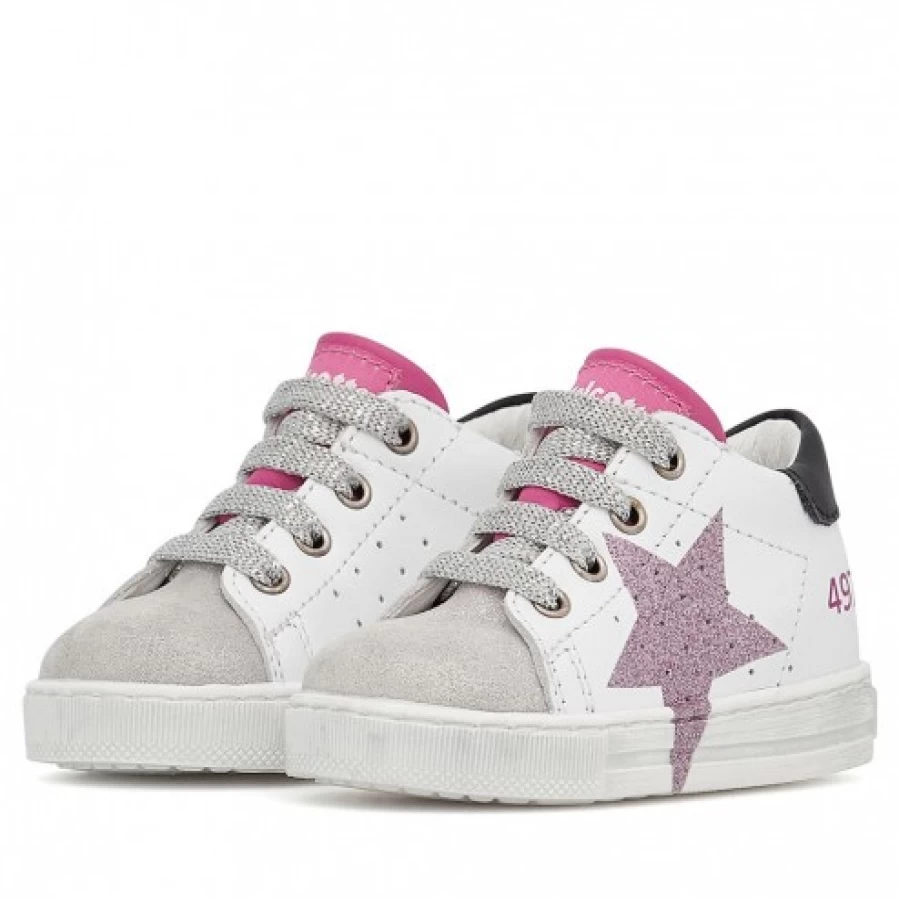 FALCOTTO Salazar White Silver Purple Leather Suede Sneakers for Men Women