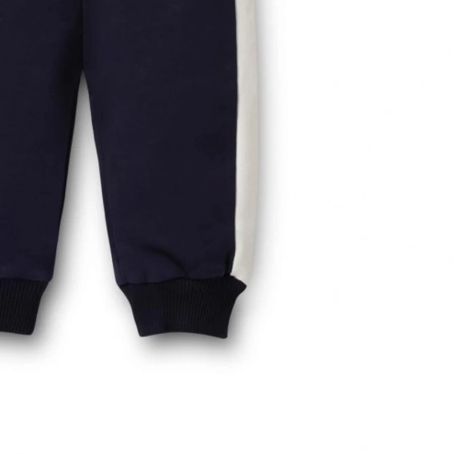 FALCOTTO Navy Blue Indigo Trousers with White Cream Accent - Comfortable Casual Pants