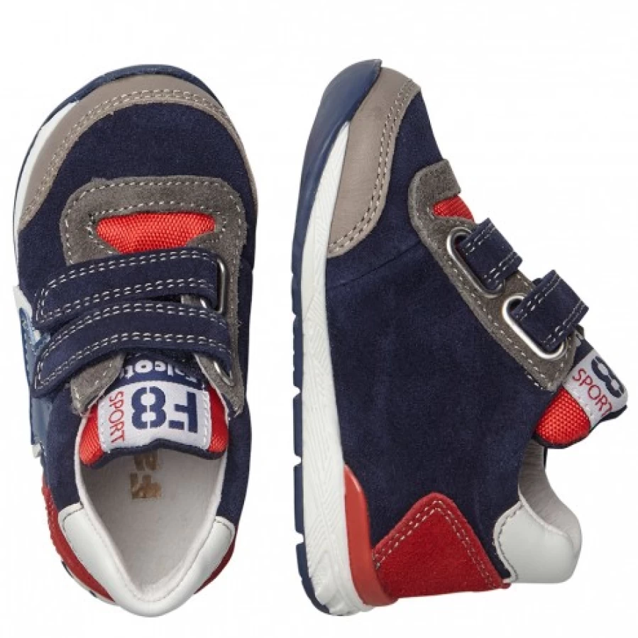 FALCOTTO Ferdi Vl. Sport Sneakers for Men - Grey & Navy Leather and Fabric Casual Shoes