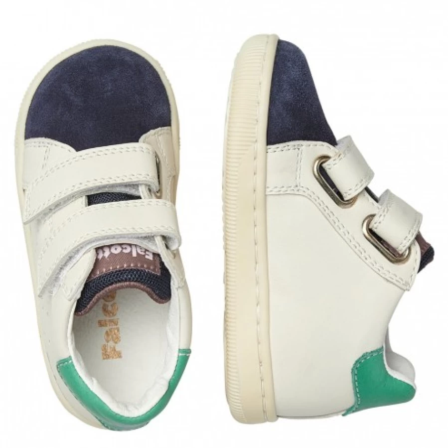 FALCOTTO Kiner VL Navy & White Leather Suede Casual Sneakers for Men
