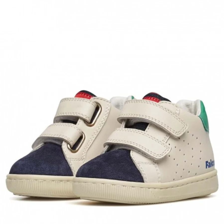 FALCOTTO Kiner VL Navy & White Leather Suede Casual Sneakers for Men