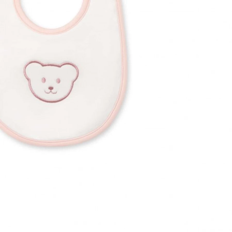 FALCOTTO Dixie Baby Bib - Soft Cream White Feeding Bib for Infants