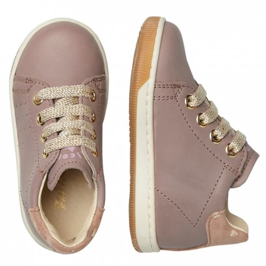 FALCOTTO Adam Pink Leather Sneakers for Kids - Soft Comfortable Breathable Shoes