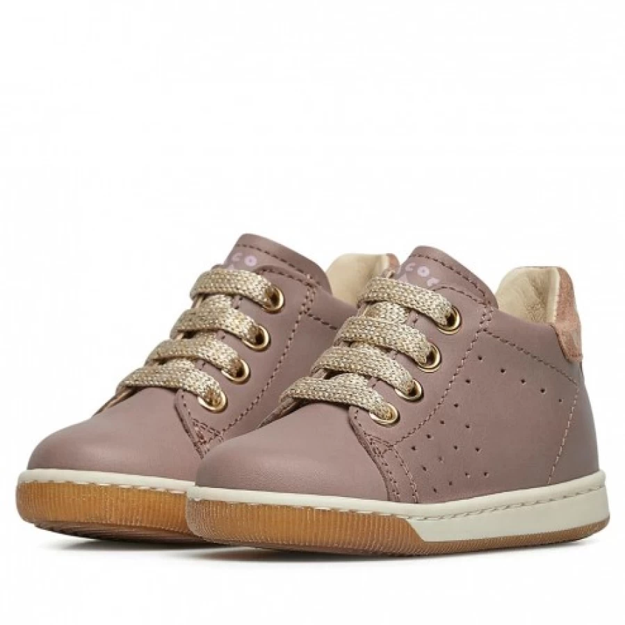 FALCOTTO Adam Pink Leather Sneakers for Kids - Soft Comfortable Breathable Shoes