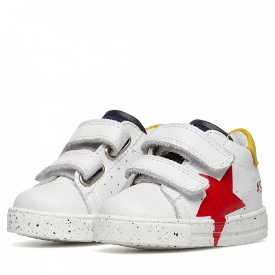 FALCOTTO Salazar VL White Red Leather Sneakers for Men - Comfortable Casual Shoes