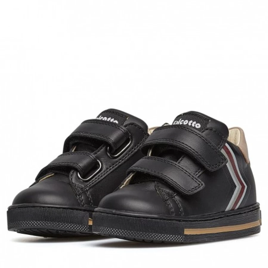FALCOTTO Leryn VL Two Leather Sneakers for Men Women - Black Comfortable Casual Shoes