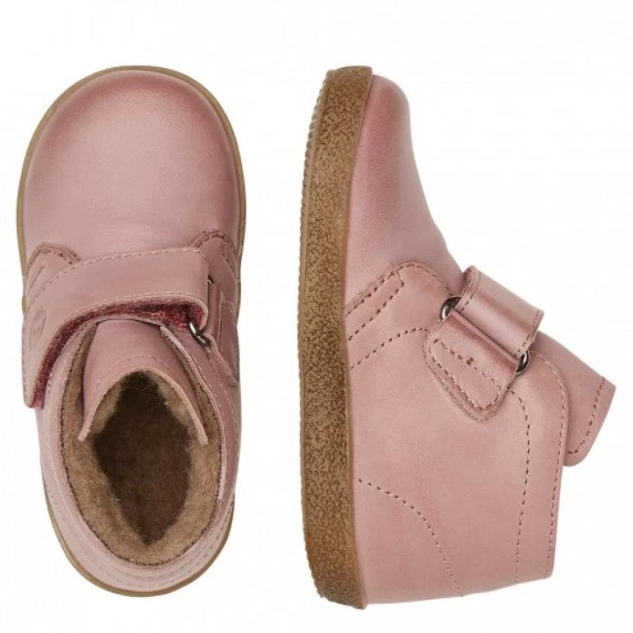 FALCOTTO Conte VL Velcro Leather Sneakers for Kids - Antique Pink Comfort Shoes