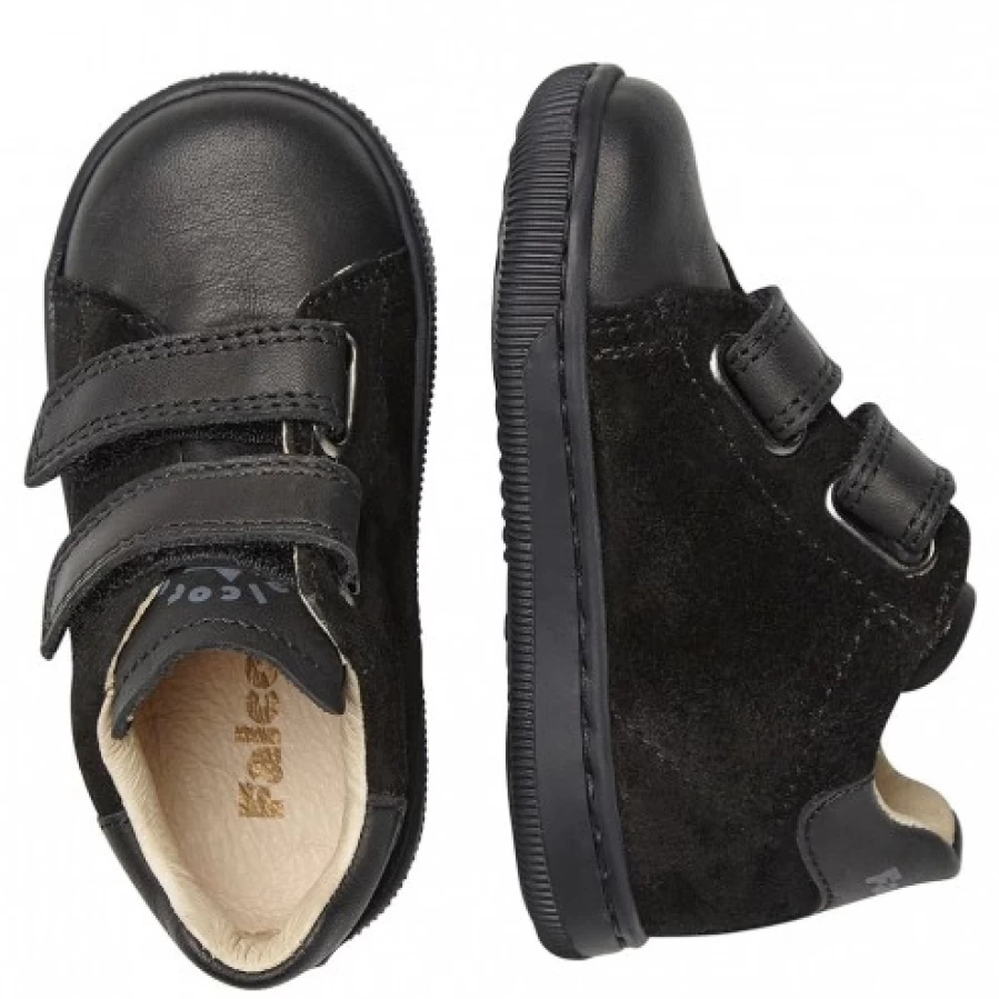 FALCOTTO Adam VL Men's Black Leather and Suede Sneakers - Casual Comfortable Shoes