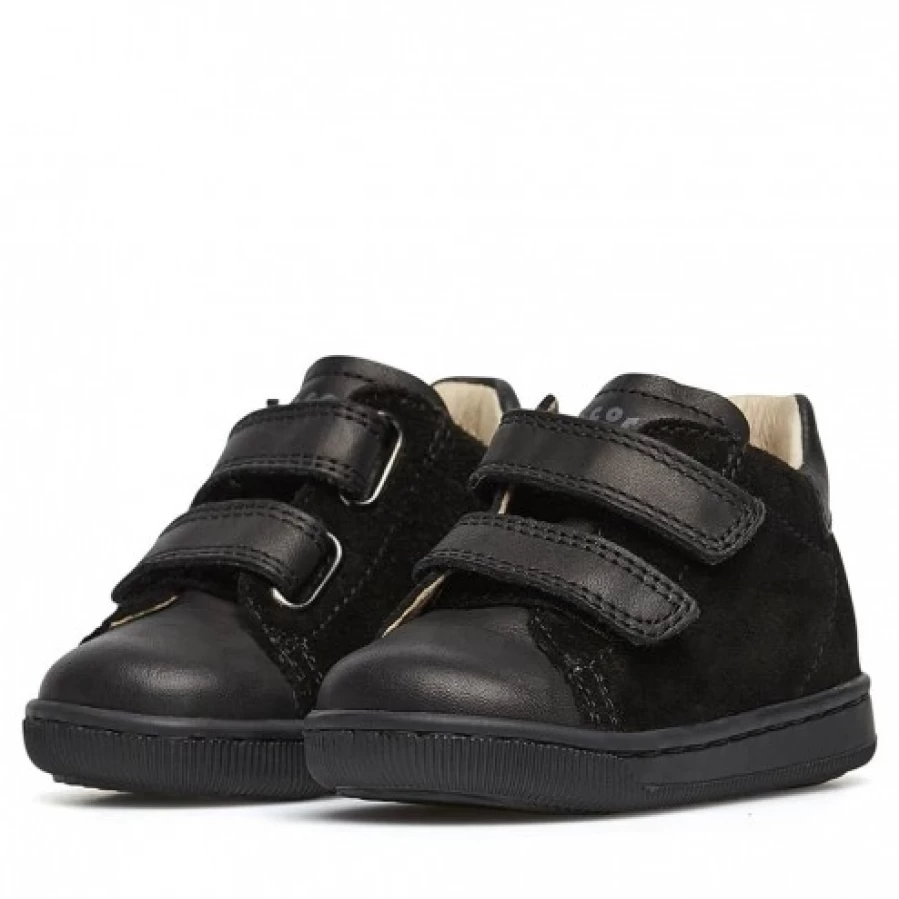 FALCOTTO Adam VL Men's Black Leather and Suede Sneakers - Casual Comfortable Shoes