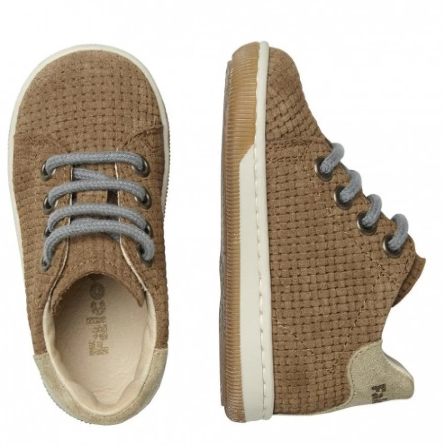 FALCOTTO Adam Brown Velour Sneakers for Kids - Soft Comfortable Casual Shoes