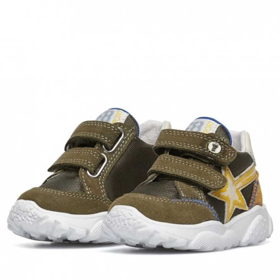 FALCOTTO Amantea Star VL Suede Fabric Sneakers in Army Green - Comfortable Casual Shoes for Men and Women