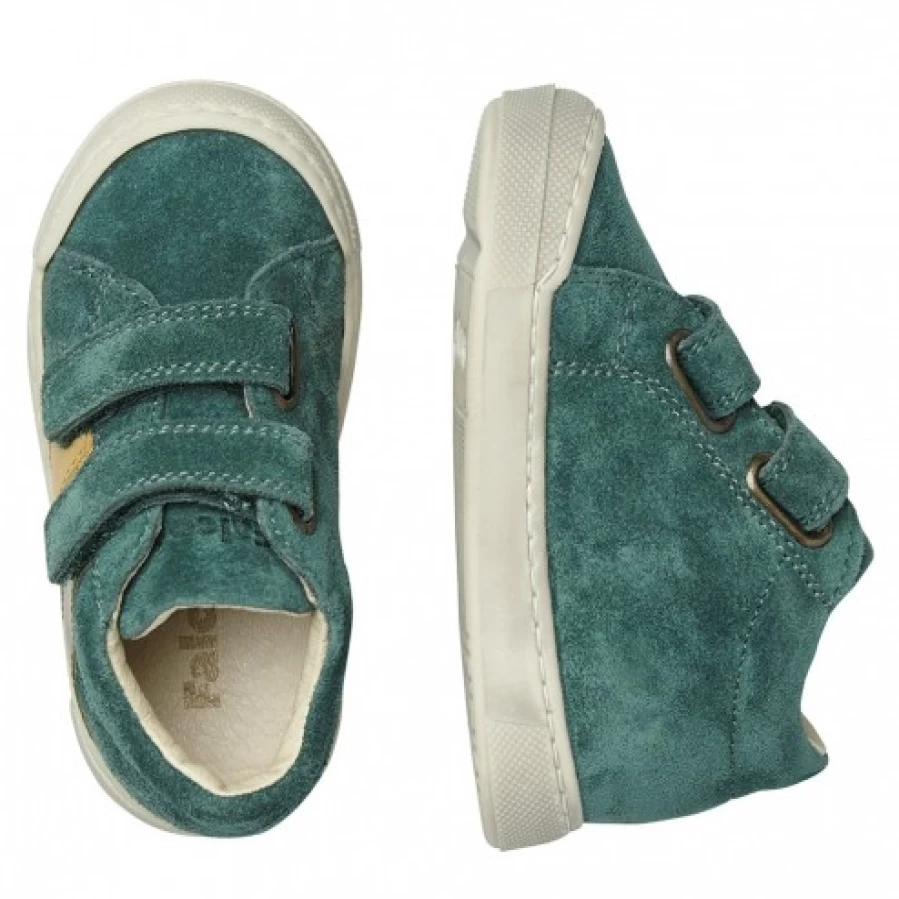 FALCOTTO Gazer VL Green Leather Suede Sneakers for Men - Comfortable Casual Shoes