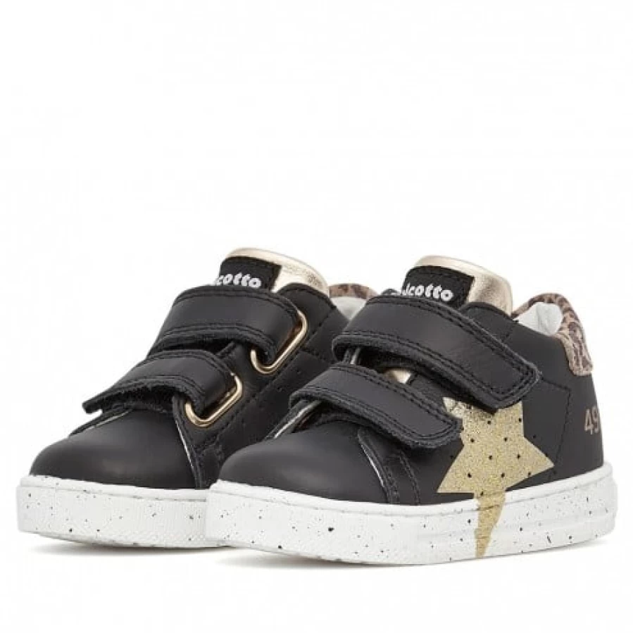 FALCOTTO Salazar VL Leather Sneakers for Men - Black Platinum Casual Shoes