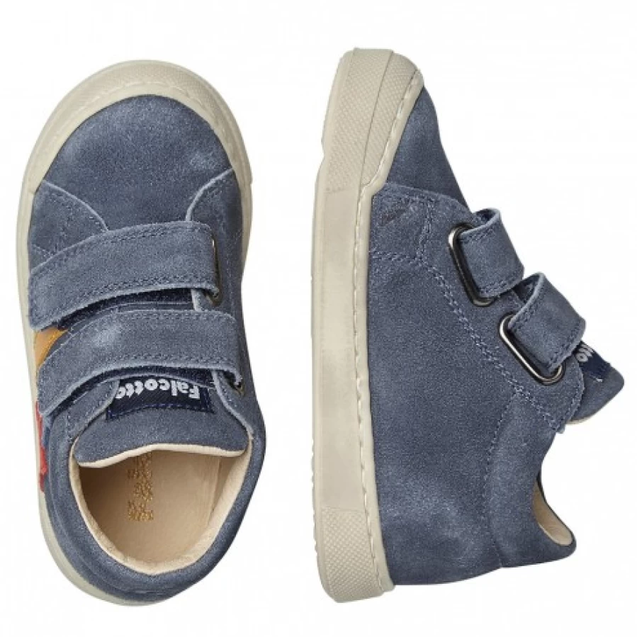 FALCOTTO Moosy VL 2 Navy Leather Suede Sneakers for Men Women - Comfortable Casual Shoes