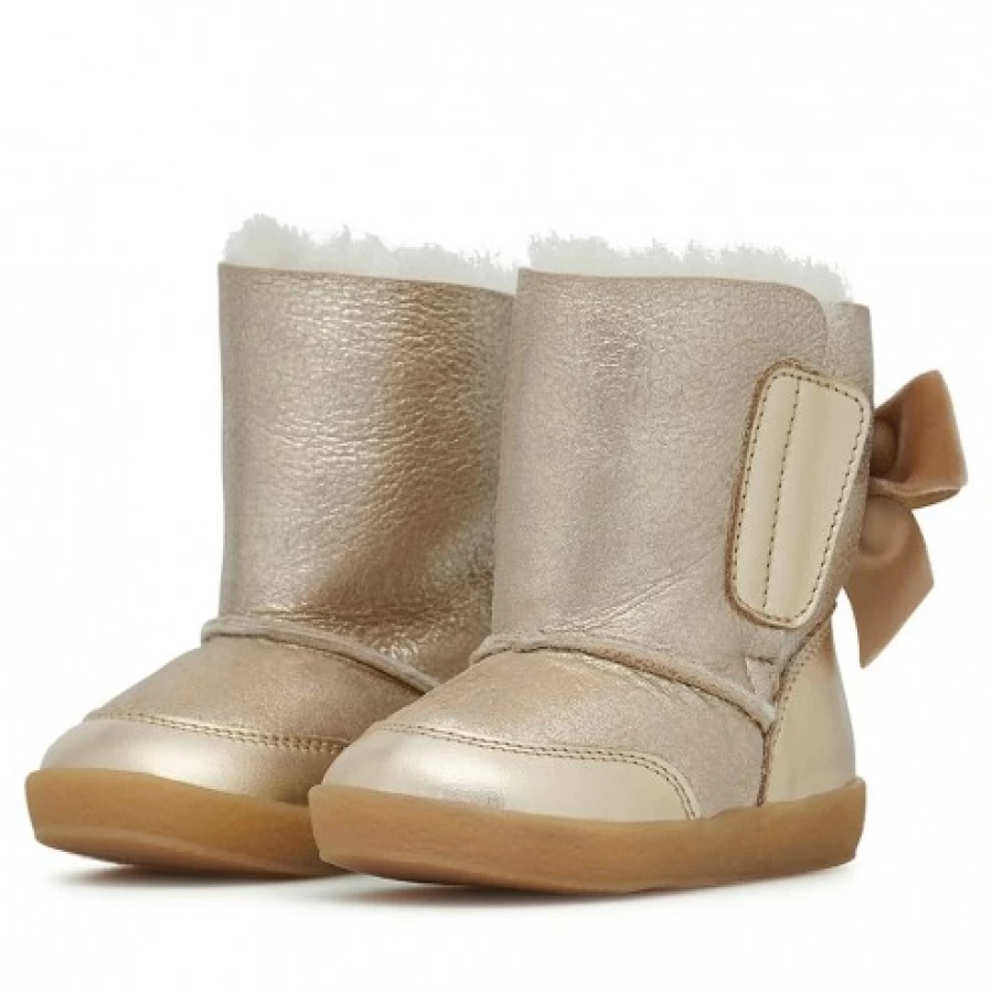 FALCOTTO Lissi Glitter Suede Boots for Women - Platinum Shearling-Lined Winter Shoes