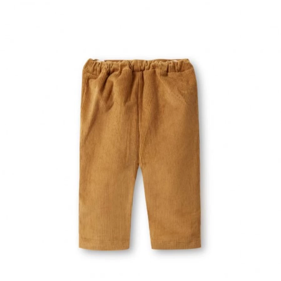 FALCOTTO Roy Velvet Trousers for Women - Soft High-Waisted Comfort Pants in Cognac Brown