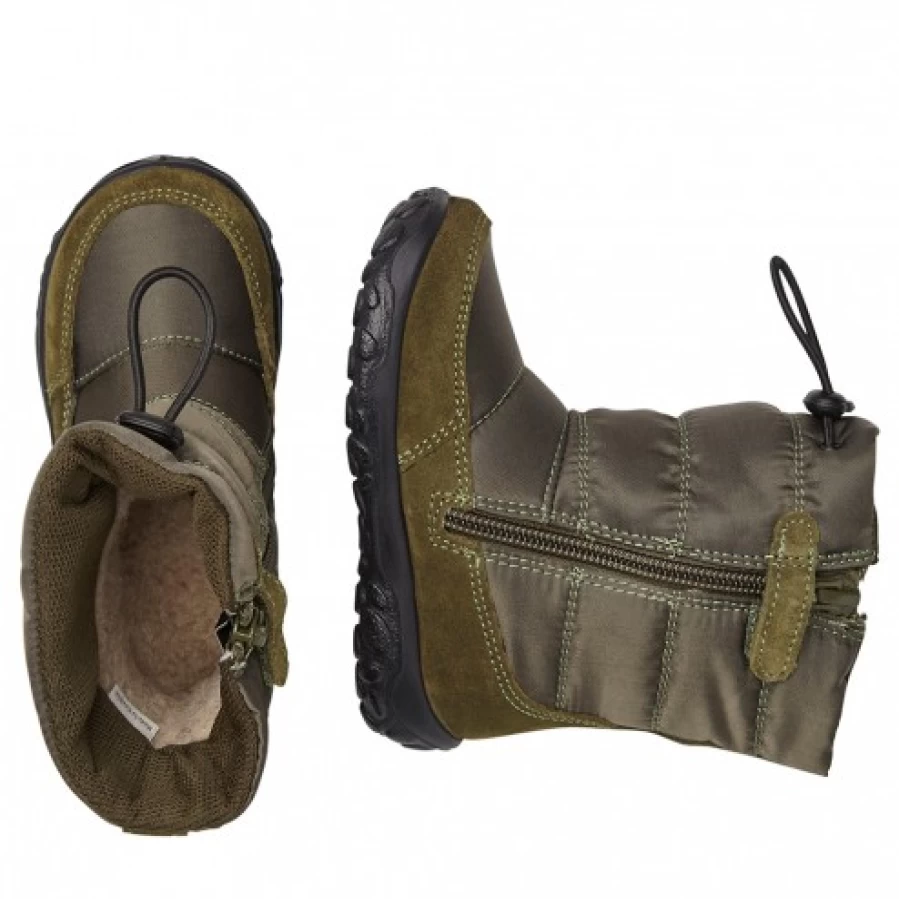 FALCOTTO Poznurr Waterproof Padded Winter Boots for Kids - Green Outdoor Snow Shoes