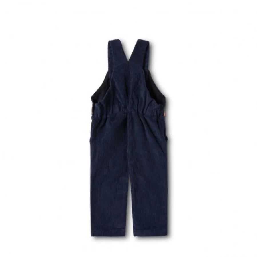 FALCOTTO Navy Velvet Overalls for Kids - Soft & Stylish Romper Jumpsuit
