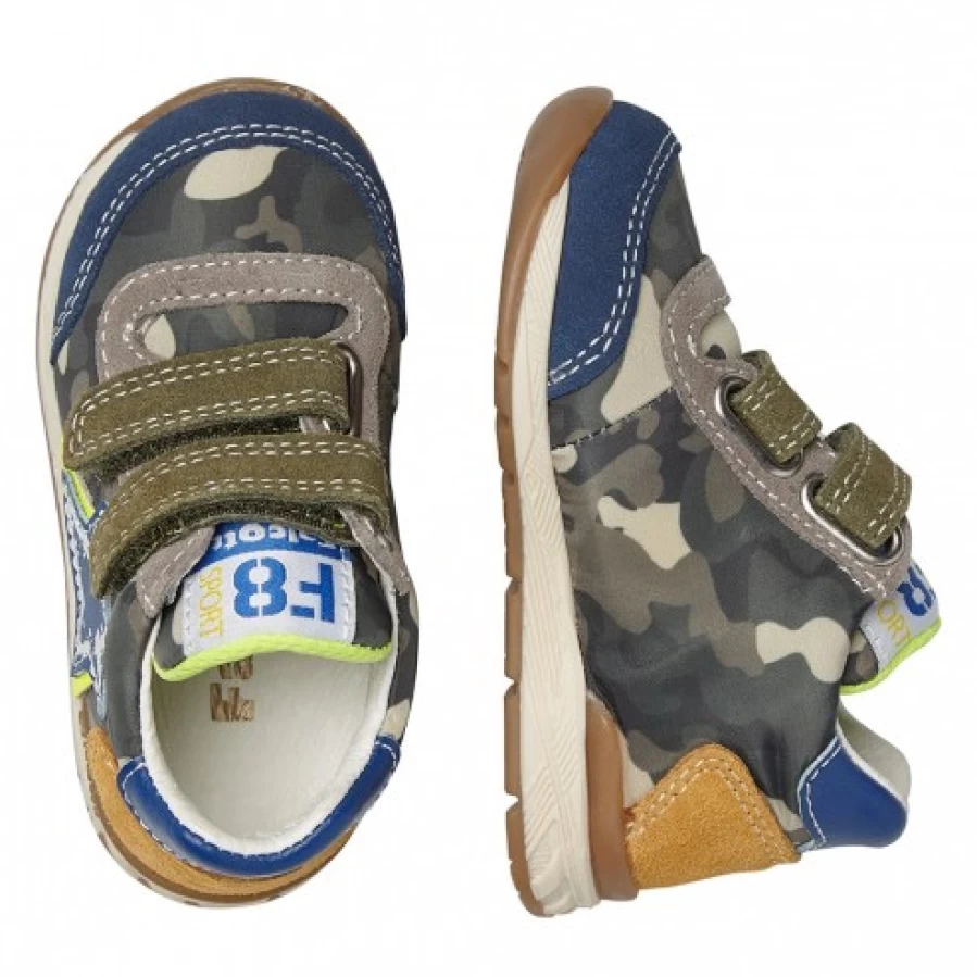FALCOTTO Ferdi VL Military Sneakers - Navy Suede & Camouflage Sports Shoes for Men