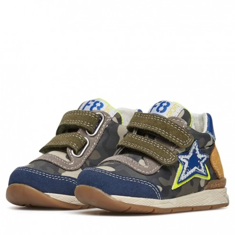 FALCOTTO Ferdi VL Military Sneakers - Navy Suede & Camouflage Sports Shoes for Men