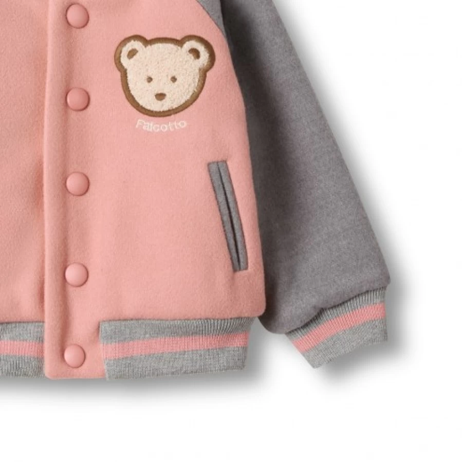FALCOTTO Ola Grey-Pink Jacket for Kids - Lightweight Waterproof Windbreaker