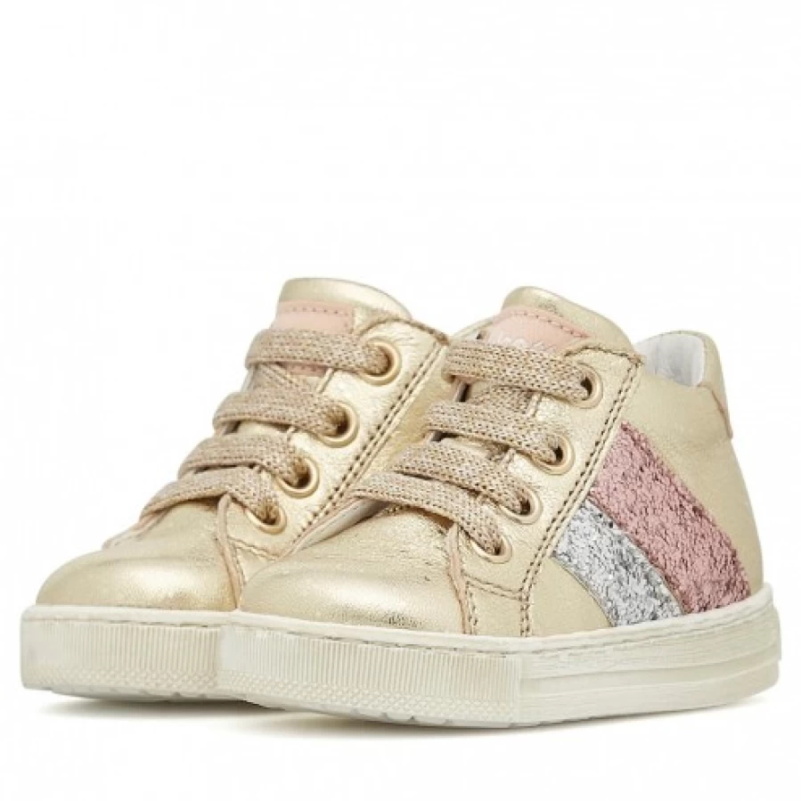 FALCOTTO Betzi Platinum Leather Sneakers for Kids - Premium Comfort & Style