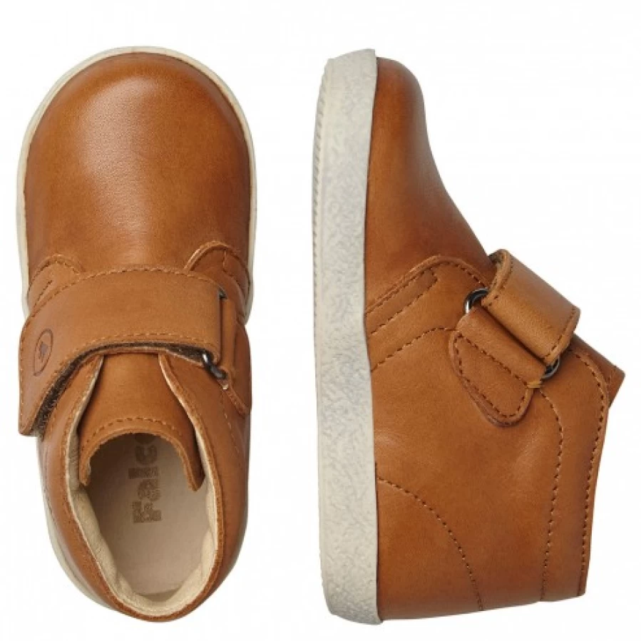 FALCOTTO Conte VL Cognac Brushed Nappa Leather Shoes with Velcro Closure for Comfort and Style