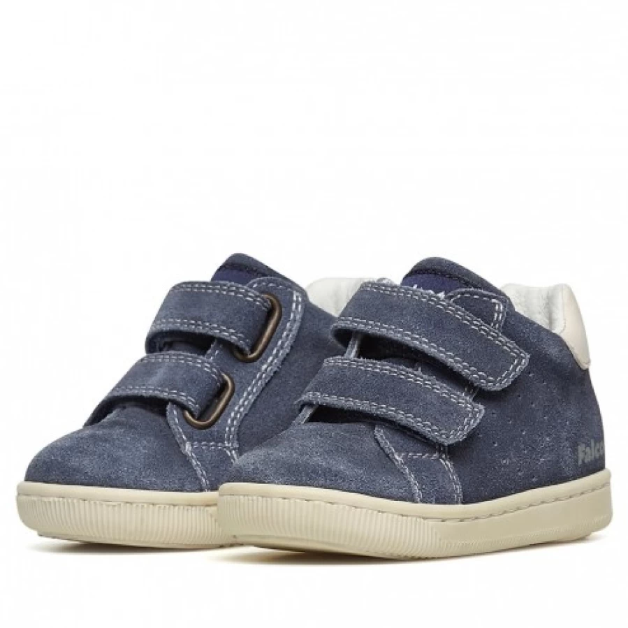 FALCOTTO Kiner VL Navy-Milk Leather Suede Casual Sneakers for Men and Women