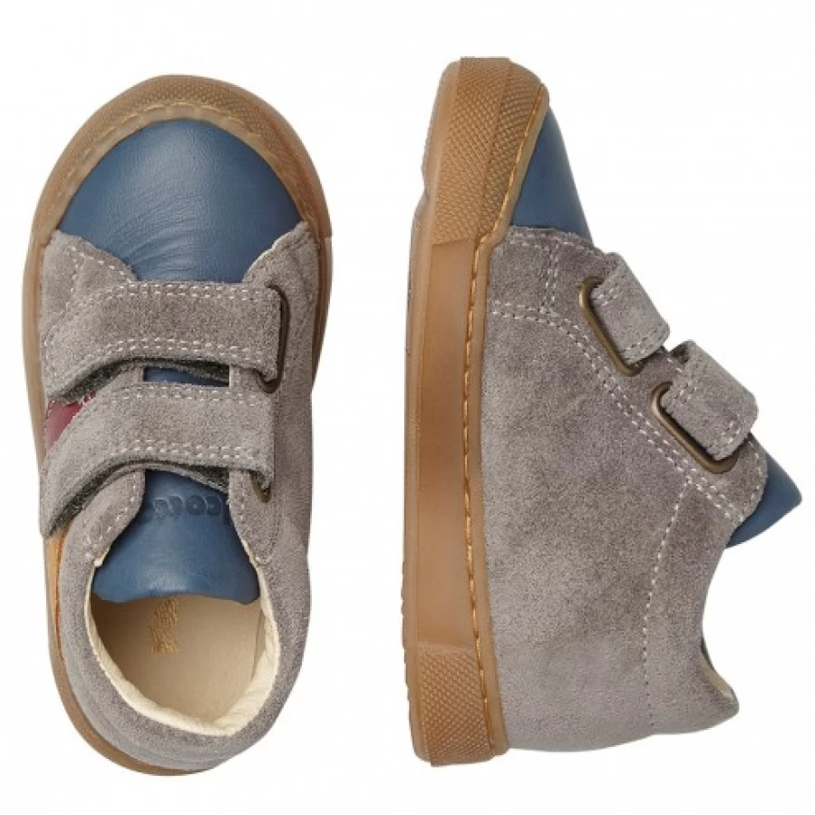 FALCOTTO Gazer VL Leather Suede Sneakers for Men & Women - Charcoal Grey Casual Shoes