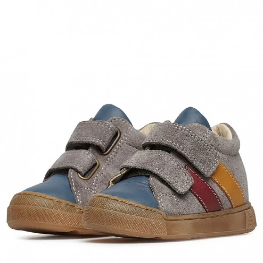 FALCOTTO Gazer VL Leather Suede Sneakers for Men & Women - Charcoal Grey Casual Shoes