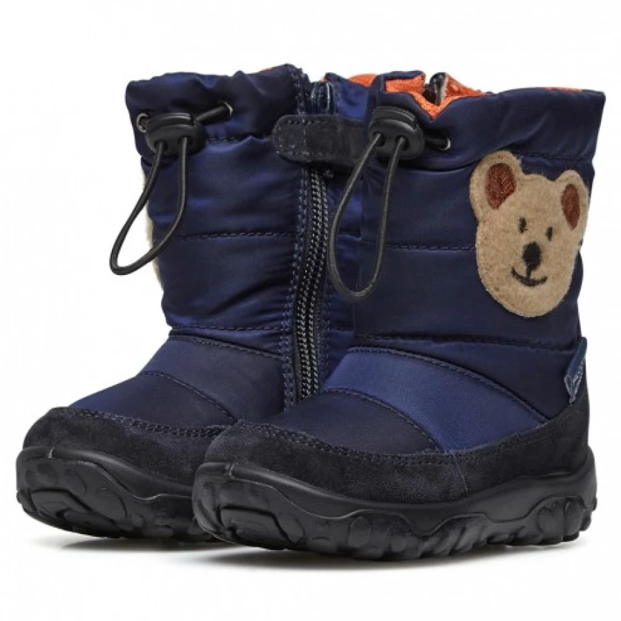 FALCOTTO Poznurr Bear Blue Padded Winter Boots for Kids - Warm & Comfortable