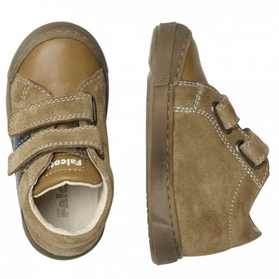 FALCOTTO Gazer VL Leather Suede Sneakers in Cognac - Men's Casual Shoes