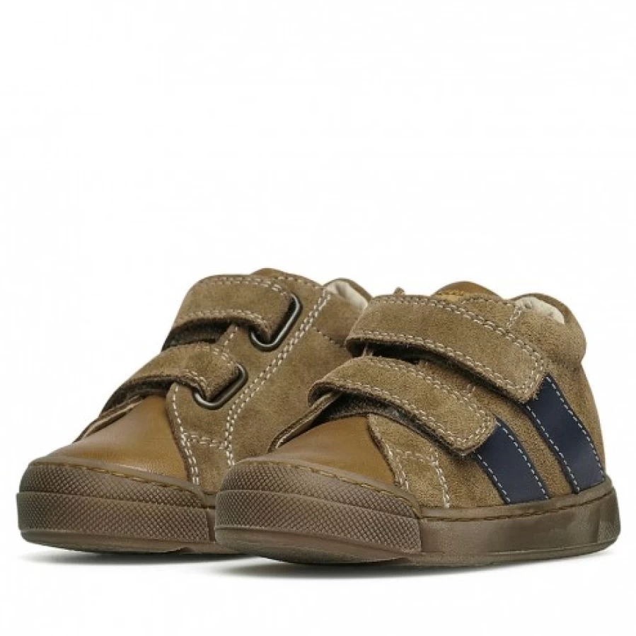 FALCOTTO Gazer VL Leather Suede Sneakers in Cognac - Men's Casual Shoes