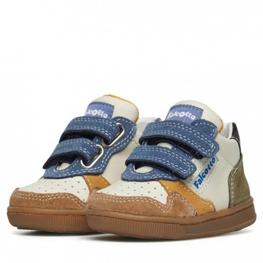 FALCOTTO Klip VL White Brown Leather Suede Sneakers for Men Women Comfortable Casual Shoes