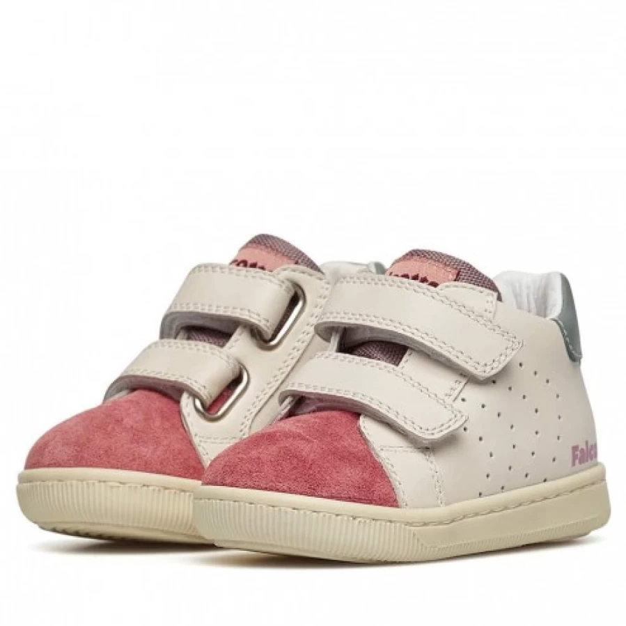 FALCOTTO Kiner VL Pink & White Leather Suede Sneakers for Women & Men - Comfortable Casual Shoes