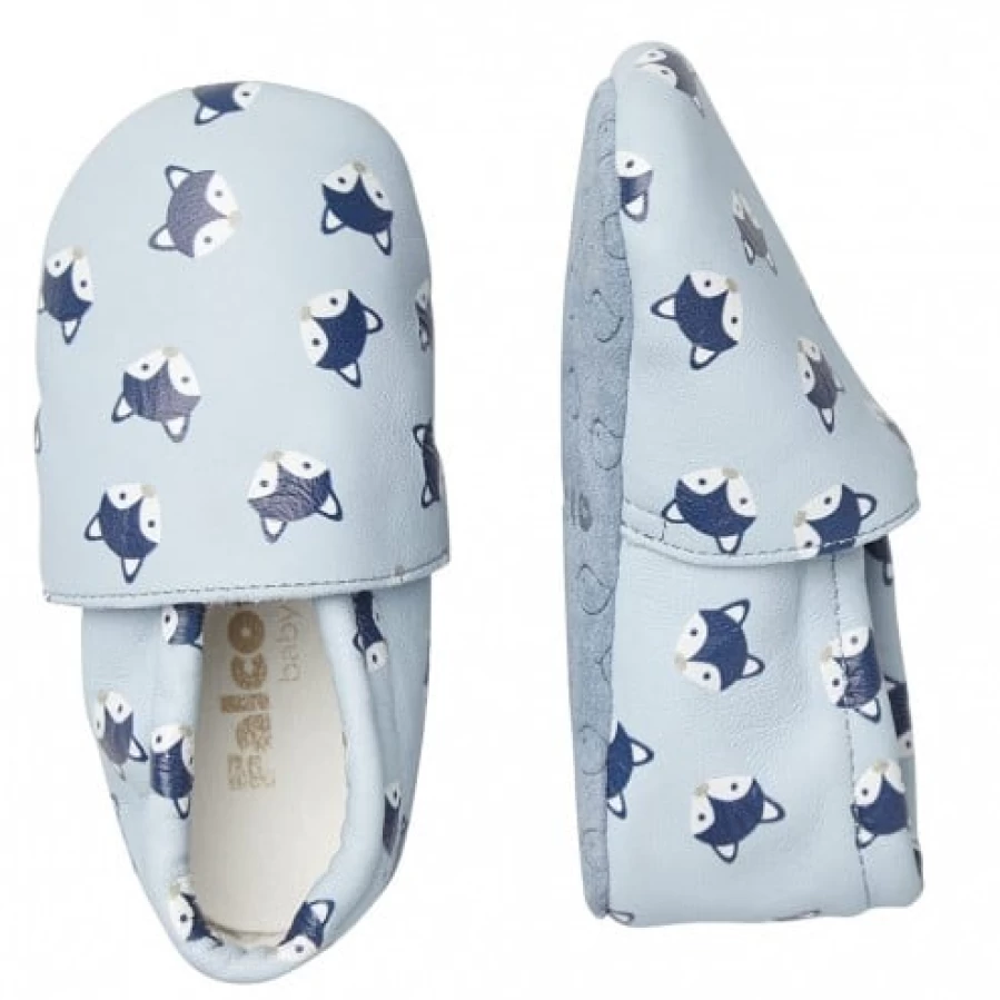 FALCOTTO Baby Leather Crib Shoes - Soft Sky Blue First Walkers for Newborns & Infants