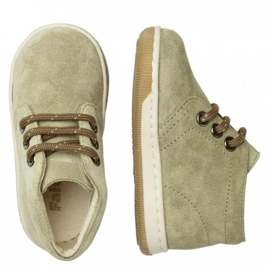 FALCOTTO Moemoe Suede Sneakers for Kids - Grey-Brown Comfortable Casual Shoes