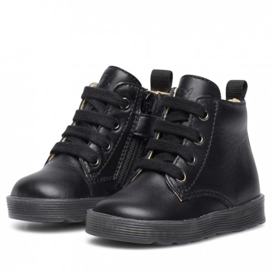 FALCOTTO Arawn Black Leather Lace-Up Ankle Boots for Men Women | Genuine Calfskin Chelsea Boots